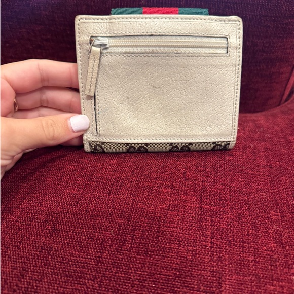 GUCCI wallet- monogram beige with green red stripe - Picture 3 of 4